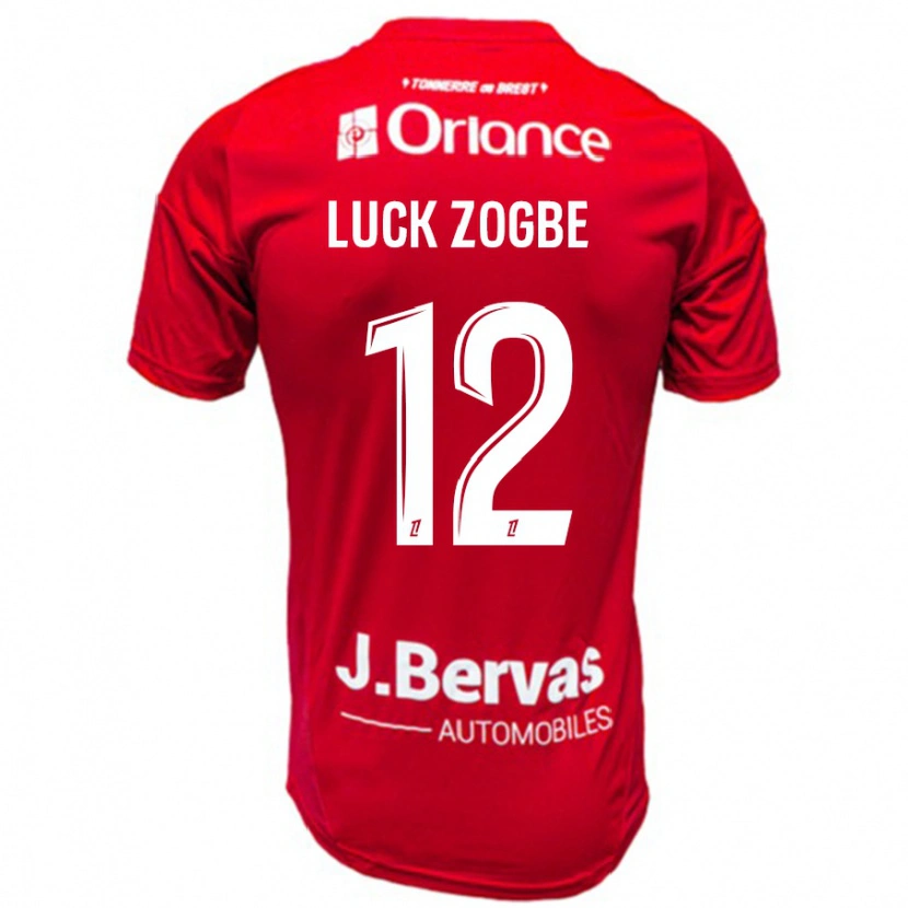 Danxen Uomo Maglia Luck Zogbé #12 Rosso Bianco Kit Gara Home 2024/25 Maglietta