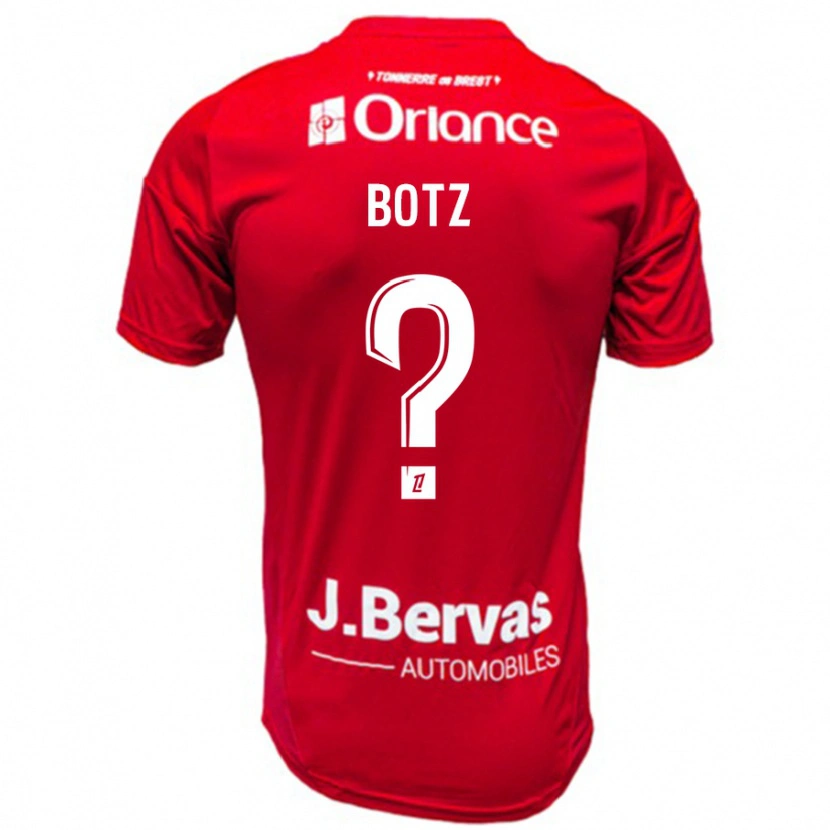 Danxen Uomo Maglia Léo Botz #0 Rosso Bianco Kit Gara Home 2024/25 Maglietta