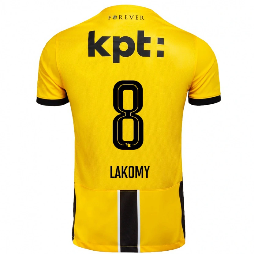 Danxen Uomo Maglia Lukasz Lakomy #8 Giallo Nero Kit Gara Home 2024/25 Maglietta