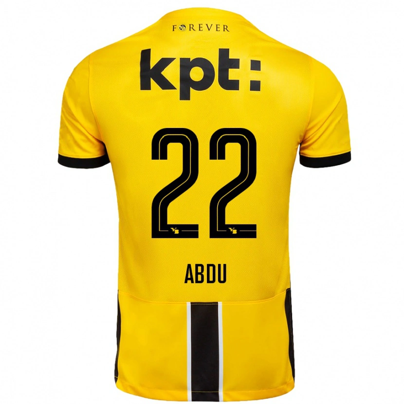 Danxen Uomo Maglia Abdu Conté #22 Giallo Nero Kit Gara Home 2024/25 Maglietta