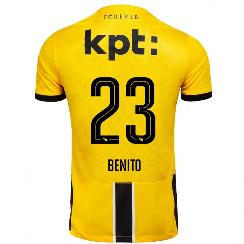 Danxen Uomo Maglia Loris Benito #23 Giallo Nero Kit Gara Home 2024/25 Maglietta