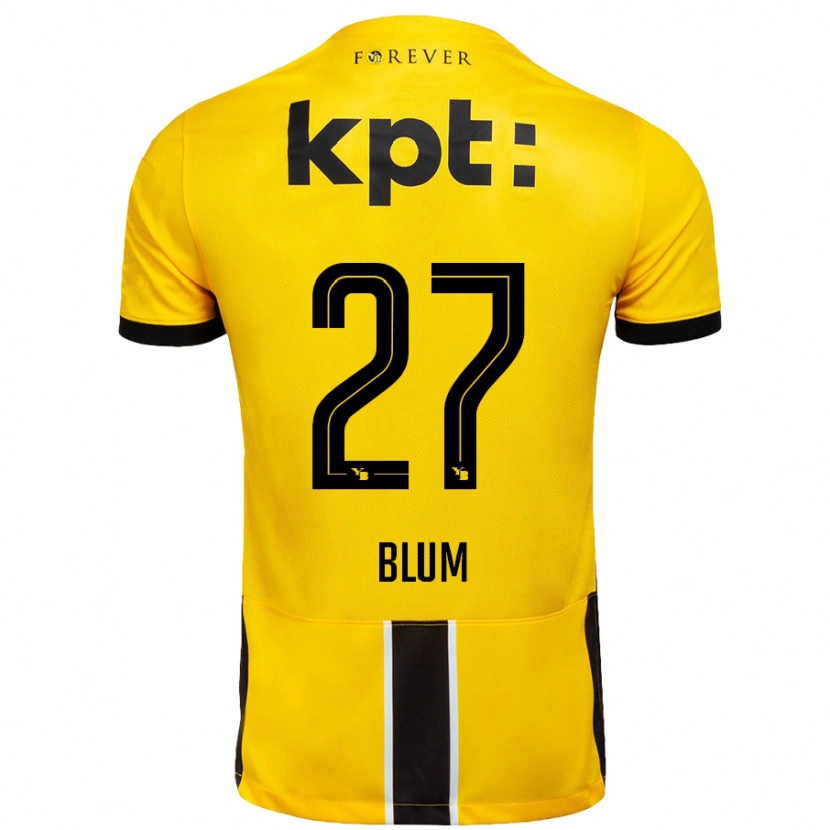 Danxen Uomo Maglia Lewin Blum #27 Giallo Nero Kit Gara Home 2024/25 Maglietta