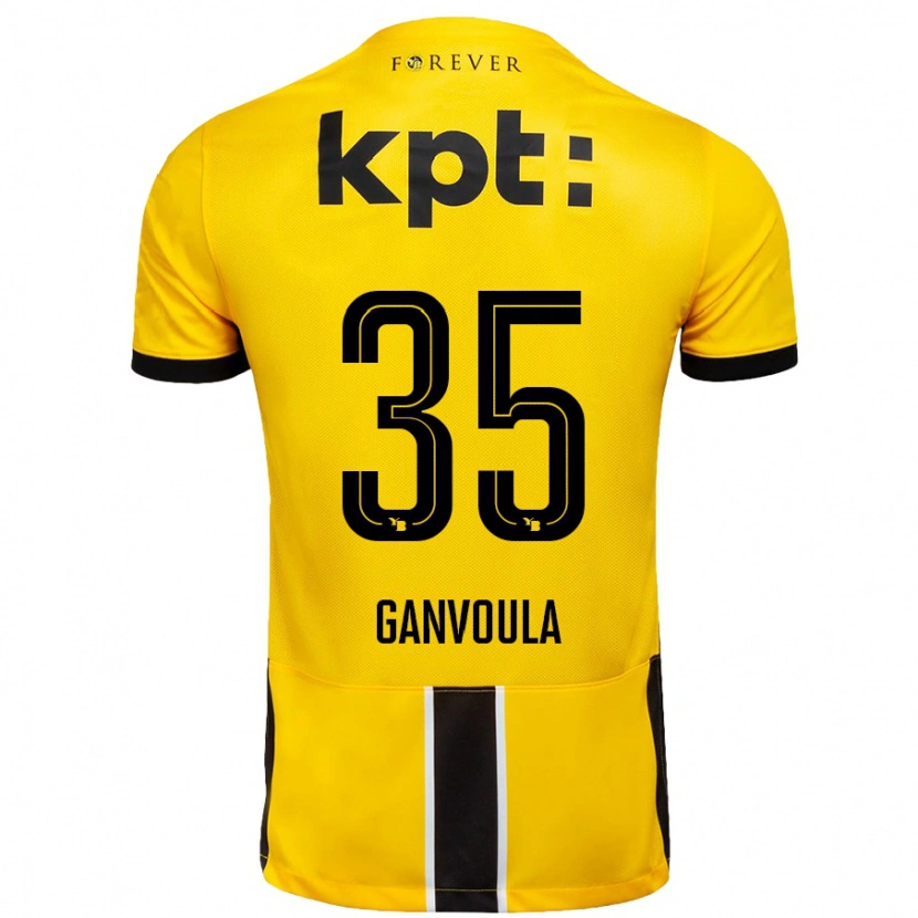 Danxen Uomo Maglia Silvere Ganvoula #35 Giallo Nero Kit Gara Home 2024/25 Maglietta