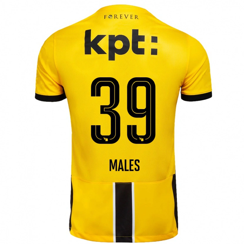 Danxen Uomo Maglia Darian Males #39 Giallo Nero Kit Gara Home 2024/25 Maglietta