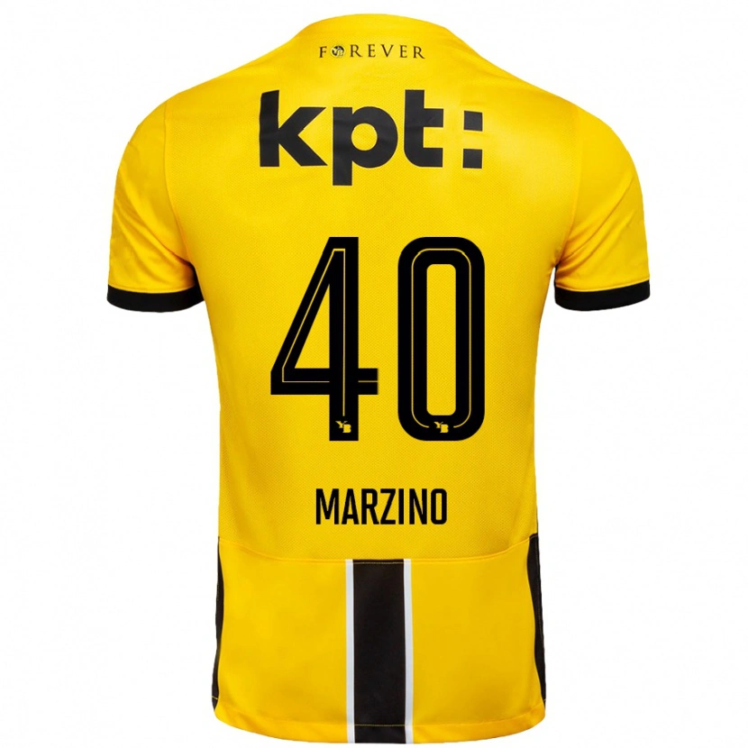 Danxen Uomo Maglia Dario Marzino #40 Giallo Nero Kit Gara Home 2024/25 Maglietta
