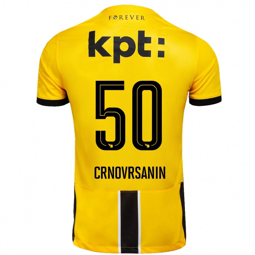 Danxen Uomo Maglia Sadin Crnovrsanin #50 Giallo Nero Kit Gara Home 2024/25 Maglietta