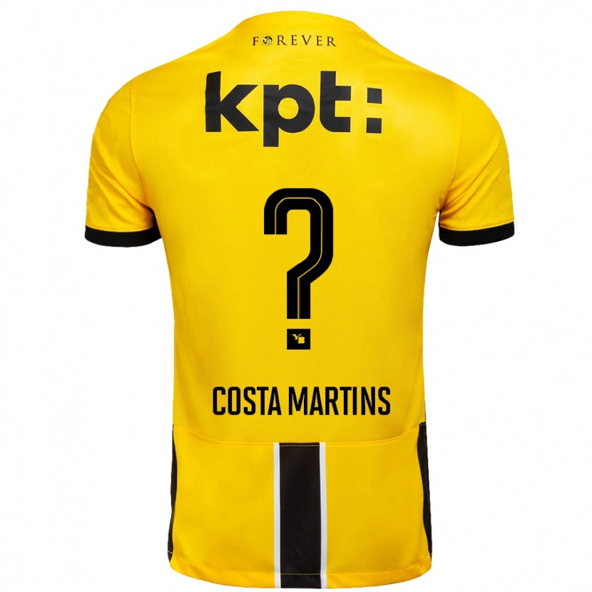 Danxen Uomo Maglia Yvann Costa Martins #0 Giallo Nero Kit Gara Home 2024/25 Maglietta