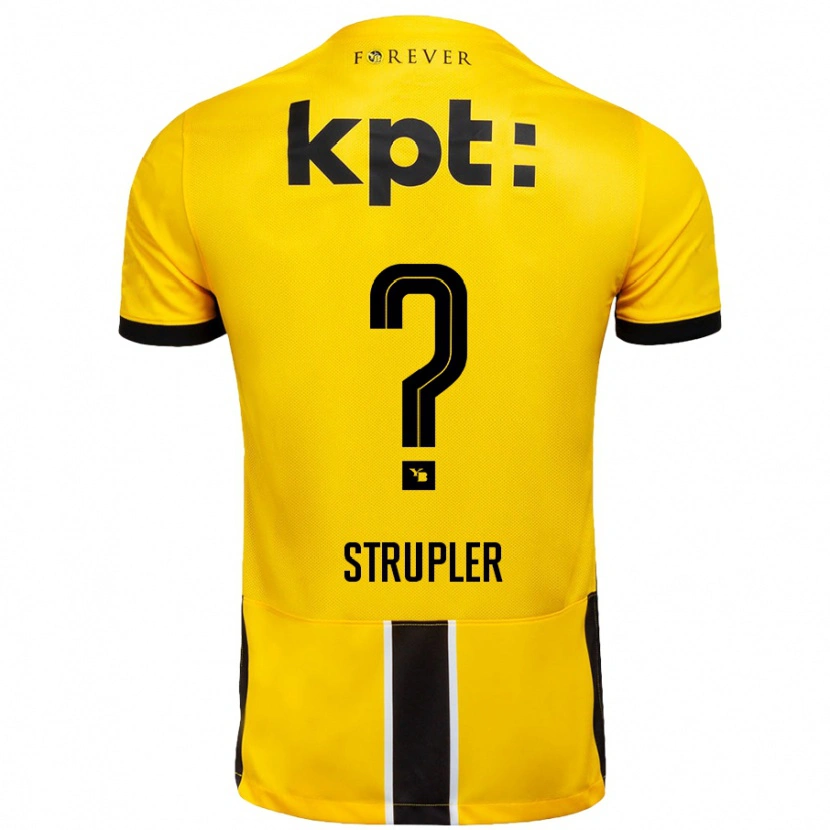 Danxen Uomo Maglia Cedrik Strupler #0 Giallo Nero Kit Gara Home 2024/25 Maglietta