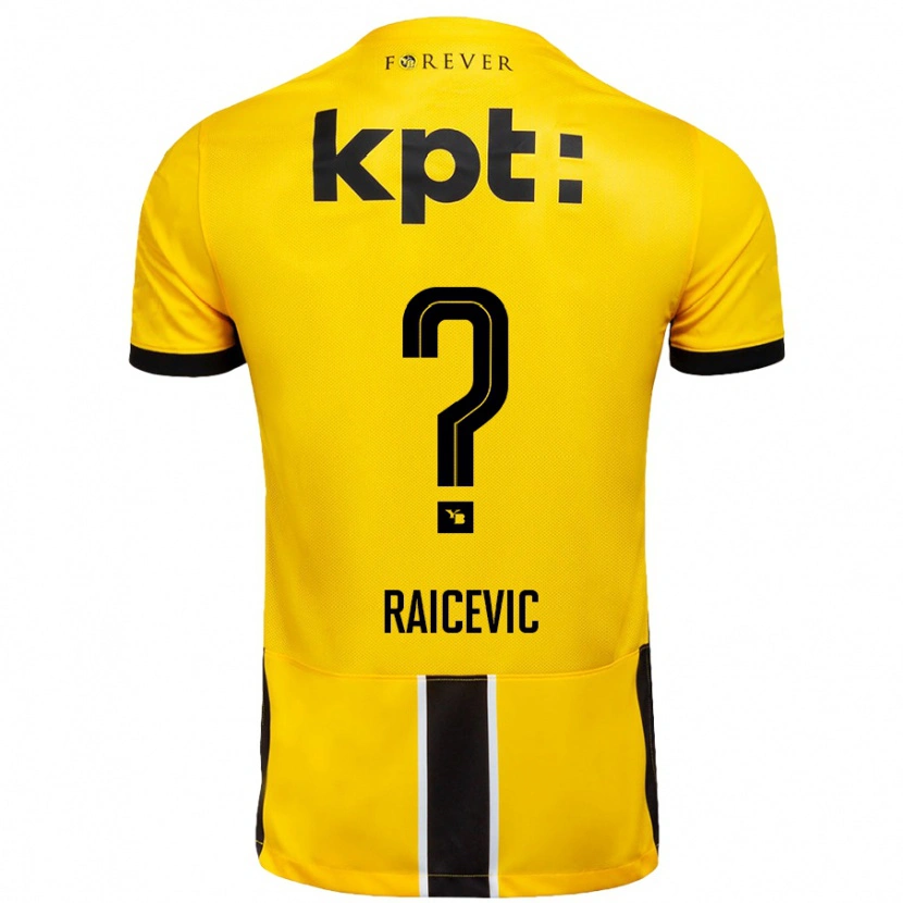 Danxen Uomo Maglia Stevan Raicevic #0 Giallo Nero Kit Gara Home 2024/25 Maglietta