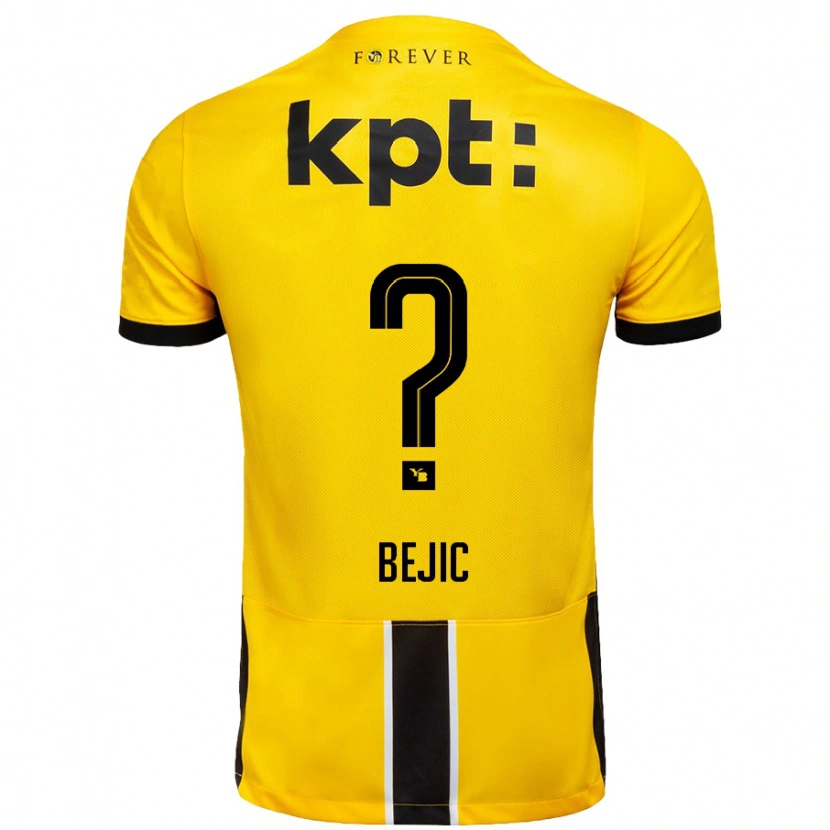 Danxen Uomo Maglia Endrit Bejic #0 Giallo Nero Kit Gara Home 2024/25 Maglietta