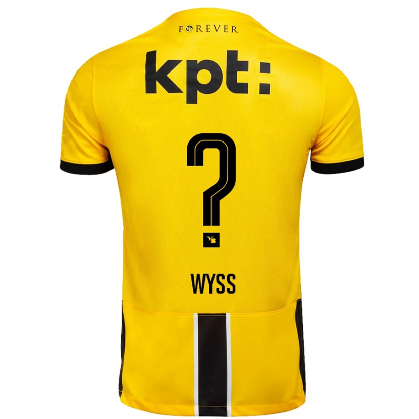 Danxen Uomo Maglia Ryan Wyss #0 Giallo Nero Kit Gara Home 2024/25 Maglietta