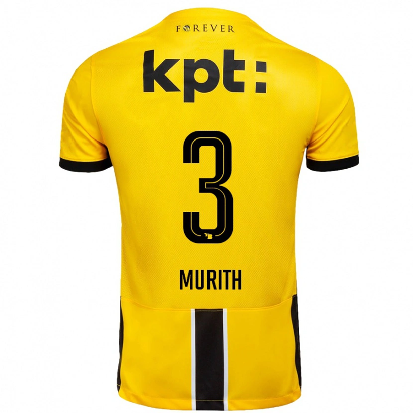 Danxen Uomo Maglia Tom Murith #3 Giallo Nero Kit Gara Home 2024/25 Maglietta