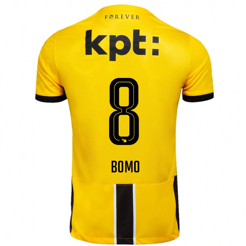 Danxen Uomo Maglia Jacques Bomo #8 Giallo Nero Kit Gara Home 2024/25 Maglietta