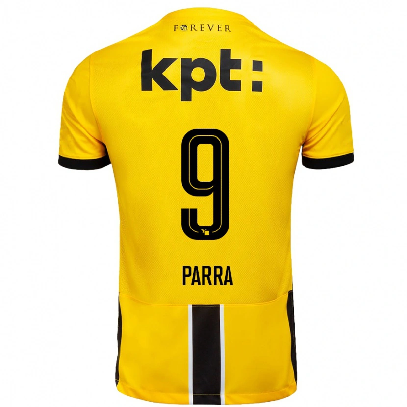 Danxen Uomo Maglia Hugo Parra #9 Giallo Nero Kit Gara Home 2024/25 Maglietta