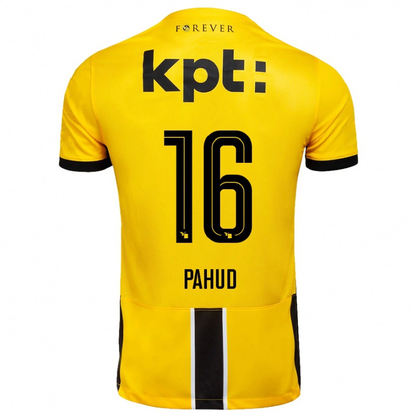 Danxen Uomo Maglia Ciril Pahud #16 Giallo Nero Kit Gara Home 2024/25 Maglietta