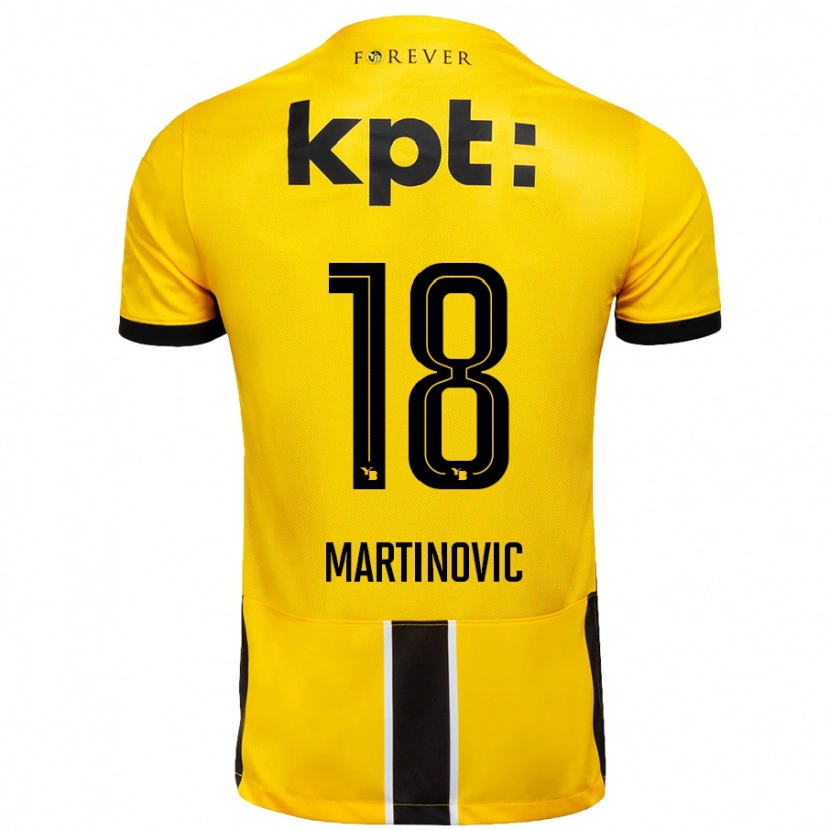 Danxen Uomo Maglia Denis Martinovic #18 Giallo Nero Kit Gara Home 2024/25 Maglietta