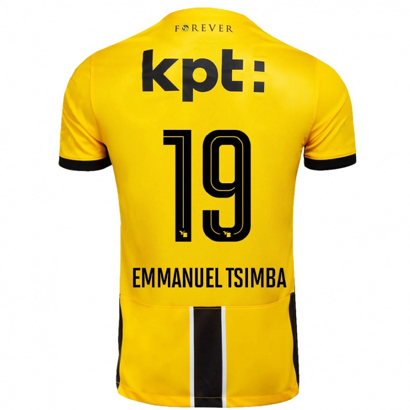 Danxen Uomo Maglia Felix Emmanuel Tsimba #19 Giallo Nero Kit Gara Home 2024/25 Maglietta