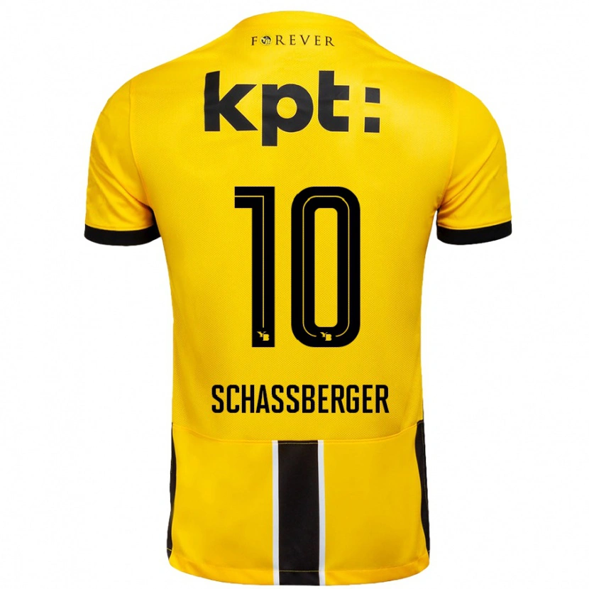 Danxen Uomo Maglia Julia Schassberger #10 Giallo Nero Kit Gara Home 2024/25 Maglietta