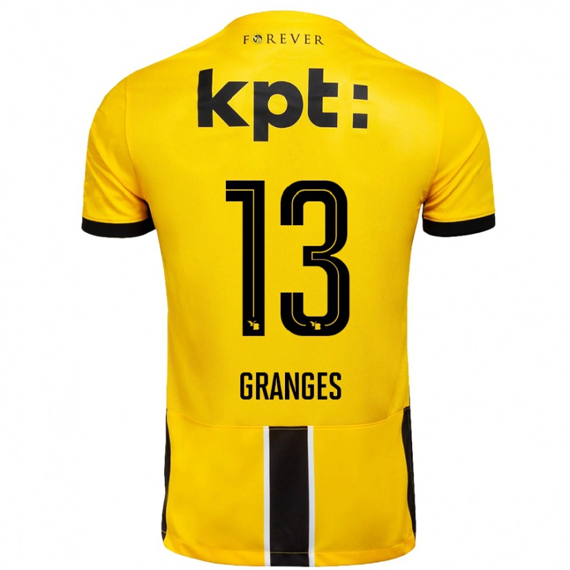 Danxen Uomo Maglia Malaurie Granges #13 Giallo Nero Kit Gara Home 2024/25 Maglietta