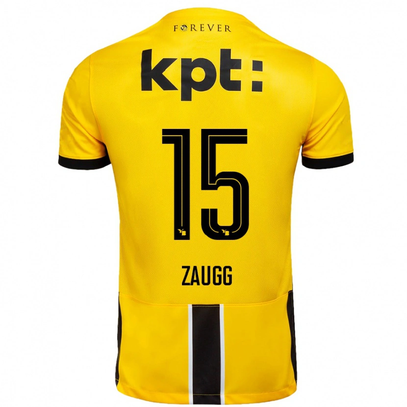 Danxen Uomo Maglia Leana Zaugg #15 Giallo Nero Kit Gara Home 2024/25 Maglietta
