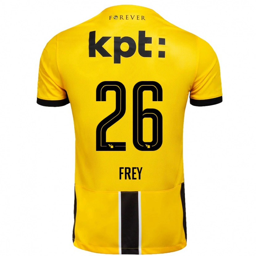 Danxen Uomo Maglia Laura Frey #26 Giallo Nero Kit Gara Home 2024/25 Maglietta