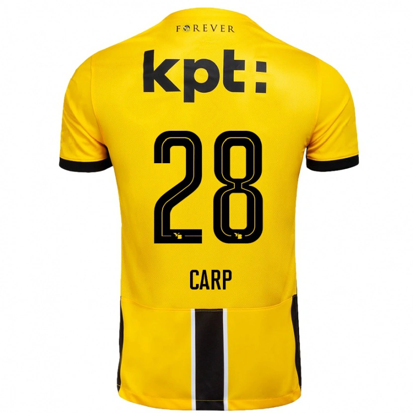 Danxen Uomo Maglia Cristina Carp #28 Giallo Nero Kit Gara Home 2024/25 Maglietta