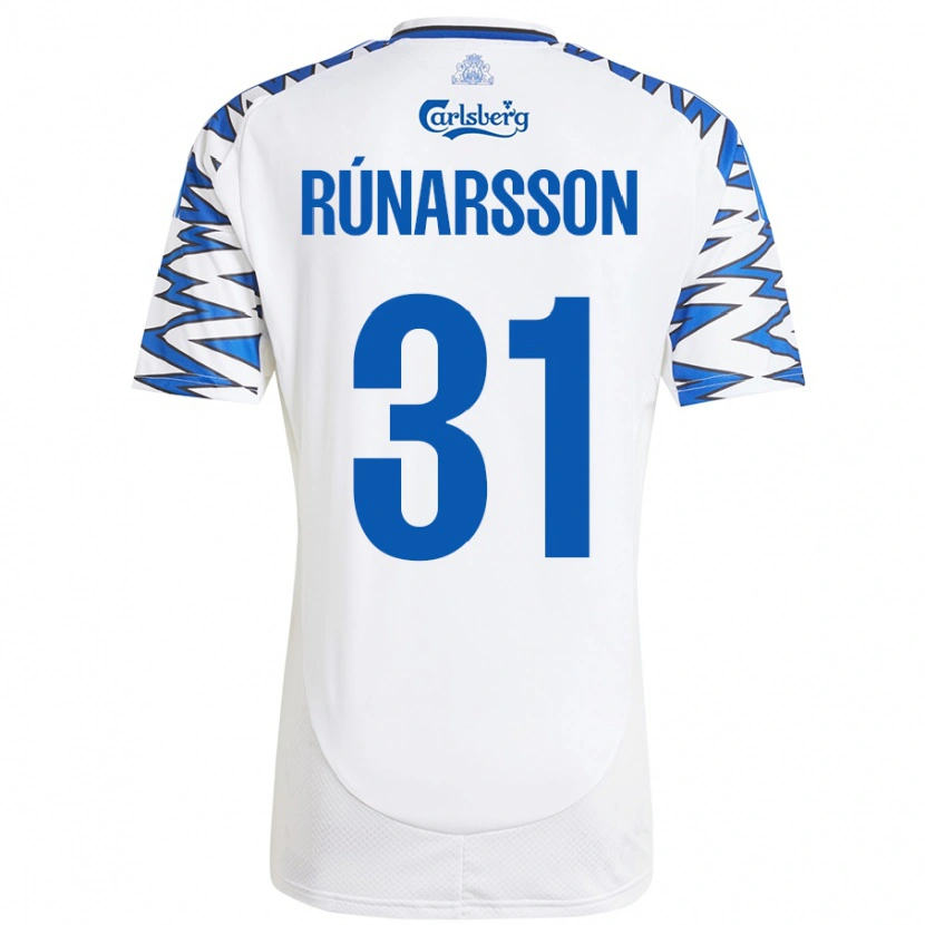 Danxen Uomo Maglia Rúnar Alex Rúnarsson #31 Bianco Azzurro Kit Gara Home 2024/25 Maglietta