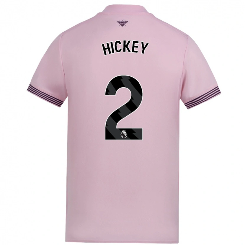 Danxen Uomo Maglia Aaron Hickey #2 Rosa Kit Gara Away 2024/25 Maglietta