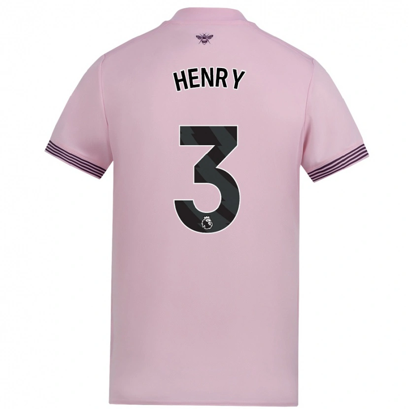 Danxen Uomo Maglia Rico Henry #3 Rosa Kit Gara Away 2024/25 Maglietta