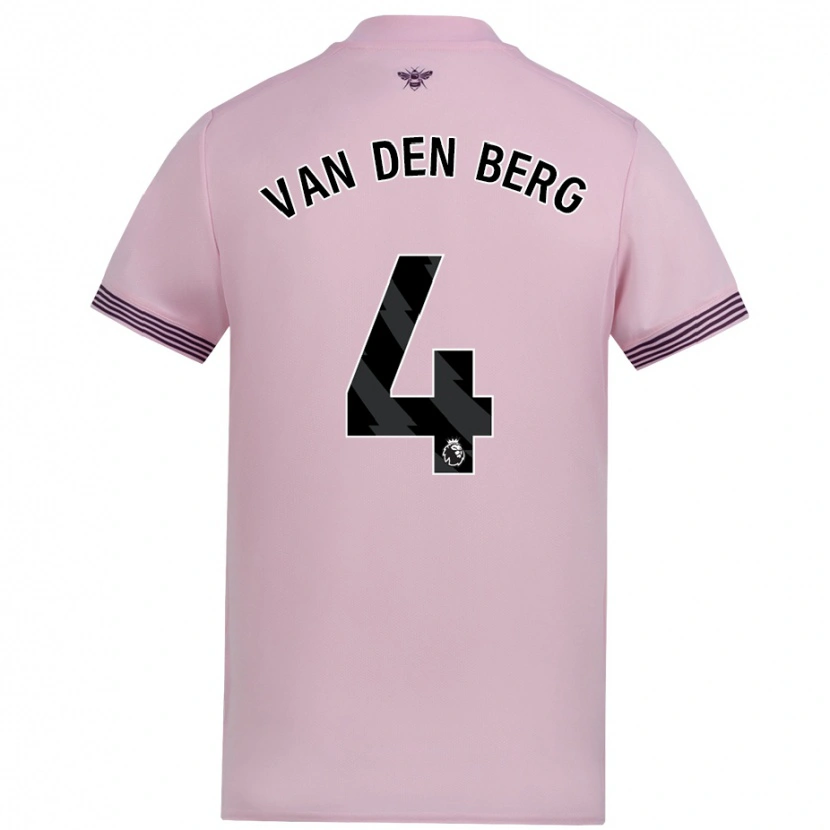 Danxen Uomo Maglia Sepp Van Den Berg #4 Rosa Kit Gara Away 2024/25 Maglietta