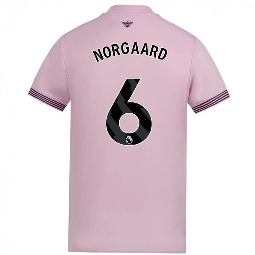 Danxen Uomo Maglia Christian Nørgaard #6 Rosa Kit Gara Away 2024/25 Maglietta