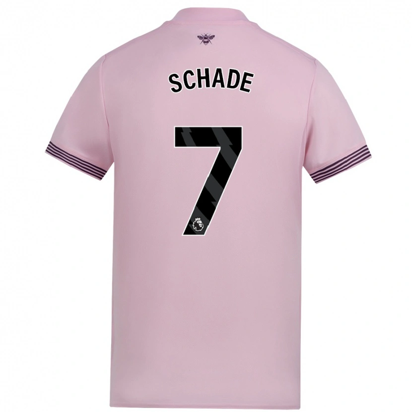 Danxen Uomo Maglia Kevin Schade #7 Rosa Kit Gara Away 2024/25 Maglietta