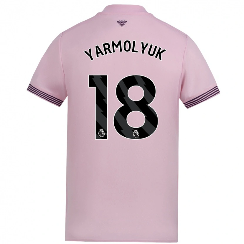 Danxen Uomo Maglia Yegor Yarmolyuk #18 Rosa Kit Gara Away 2024/25 Maglietta