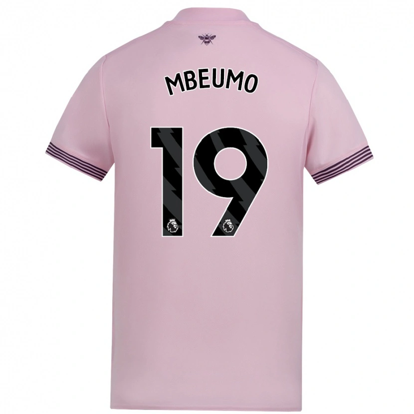 Danxen Uomo Maglia Bryan Mbeumo #19 Rosa Kit Gara Away 2024/25 Maglietta