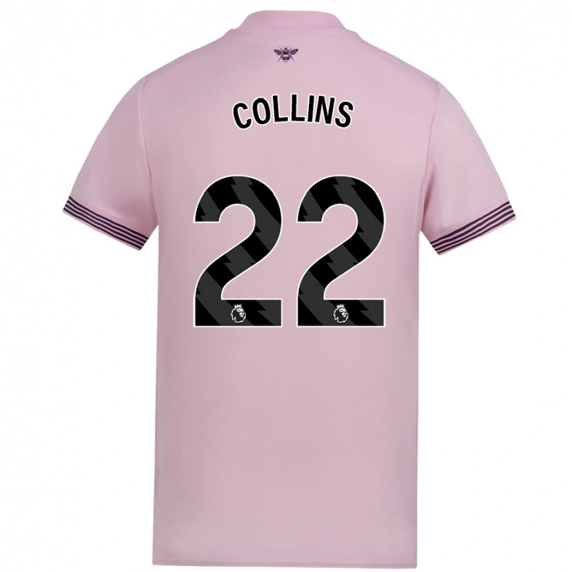 Danxen Uomo Maglia Nathan Collins #22 Rosa Kit Gara Away 2024/25 Maglietta