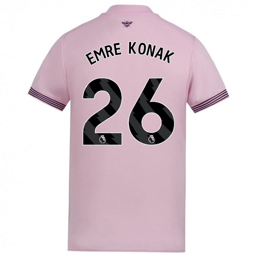 Danxen Uomo Maglia Yunus Emre Konak #26 Rosa Kit Gara Away 2024/25 Maglietta