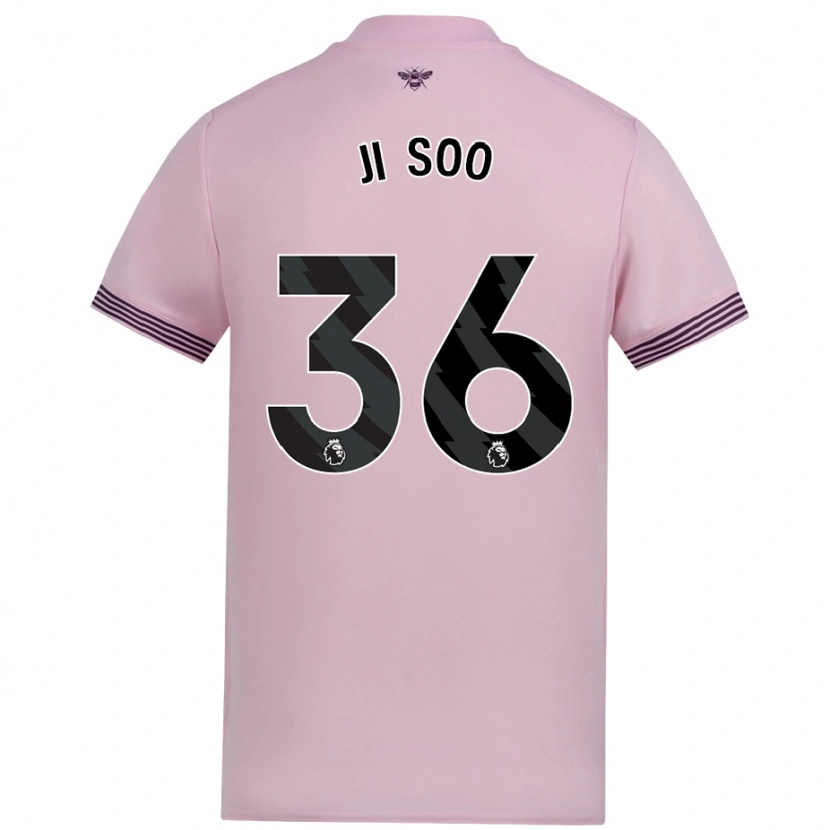 Danxen Uomo Maglia Ji-Soo Kim #36 Rosa Kit Gara Away 2024/25 Maglietta