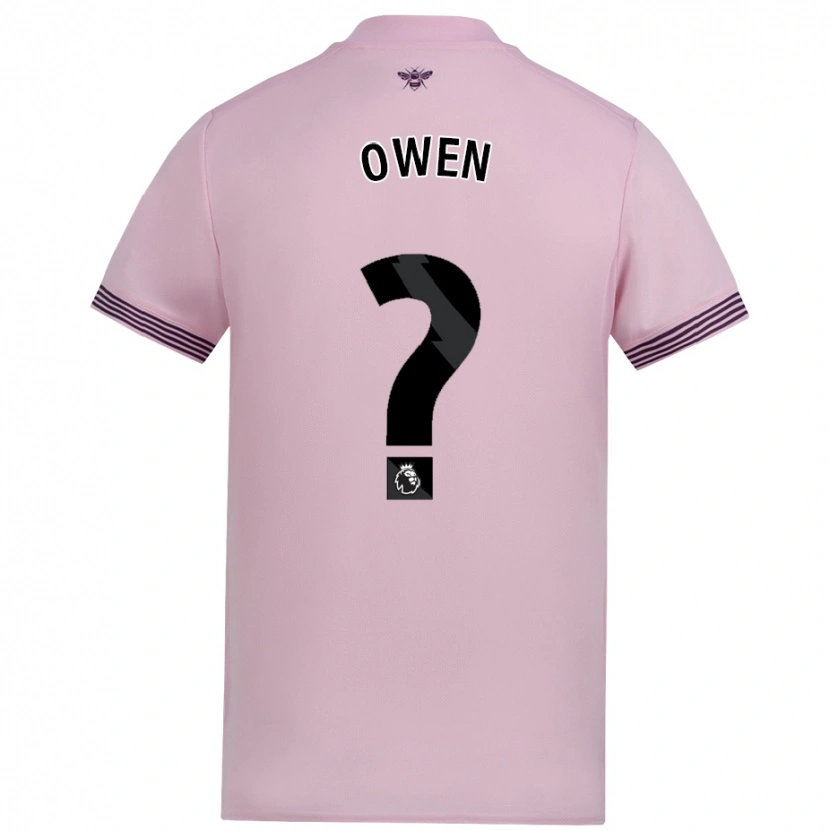 Danxen Uomo Maglia Riley Owen #0 Rosa Kit Gara Away 2024/25 Maglietta
