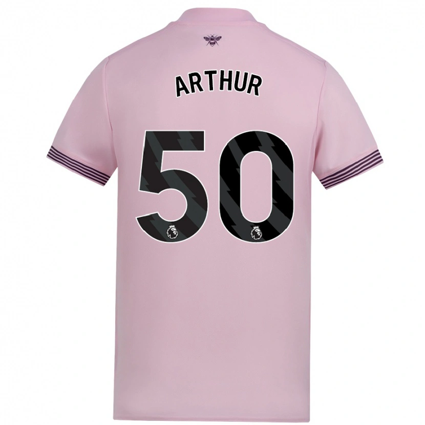 Danxen Uomo Maglia Benjamin Arthur #50 Rosa Kit Gara Away 2024/25 Maglietta