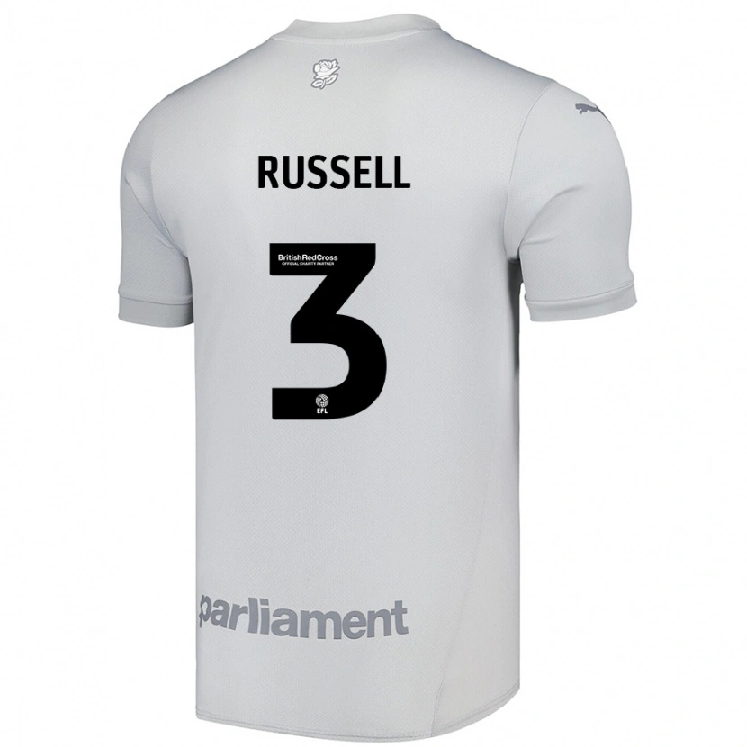 Danxen Uomo Maglia Jon Russell #3 Grigio Argento Kit Gara Away 2024/25 Maglietta