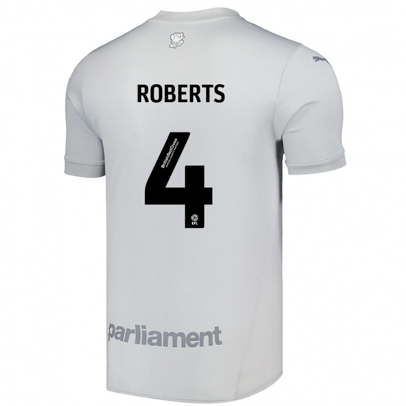 Danxen Uomo Maglia Marc Roberts #4 Grigio Argento Kit Gara Away 2024/25 Maglietta