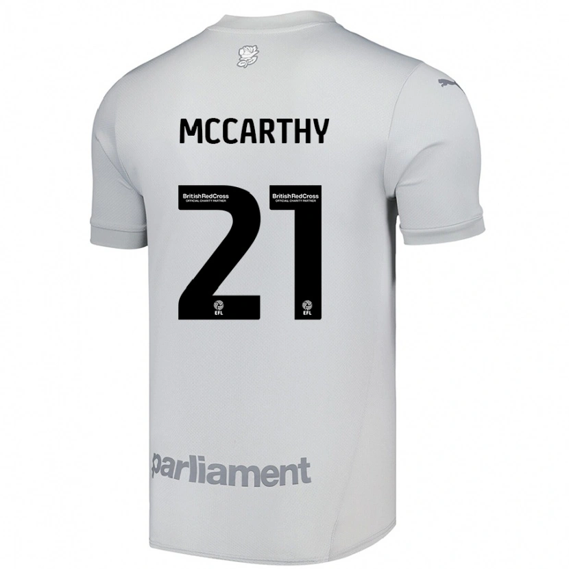 Danxen Uomo Maglia Conor Mccarthy #21 Grigio Argento Kit Gara Away 2024/25 Maglietta