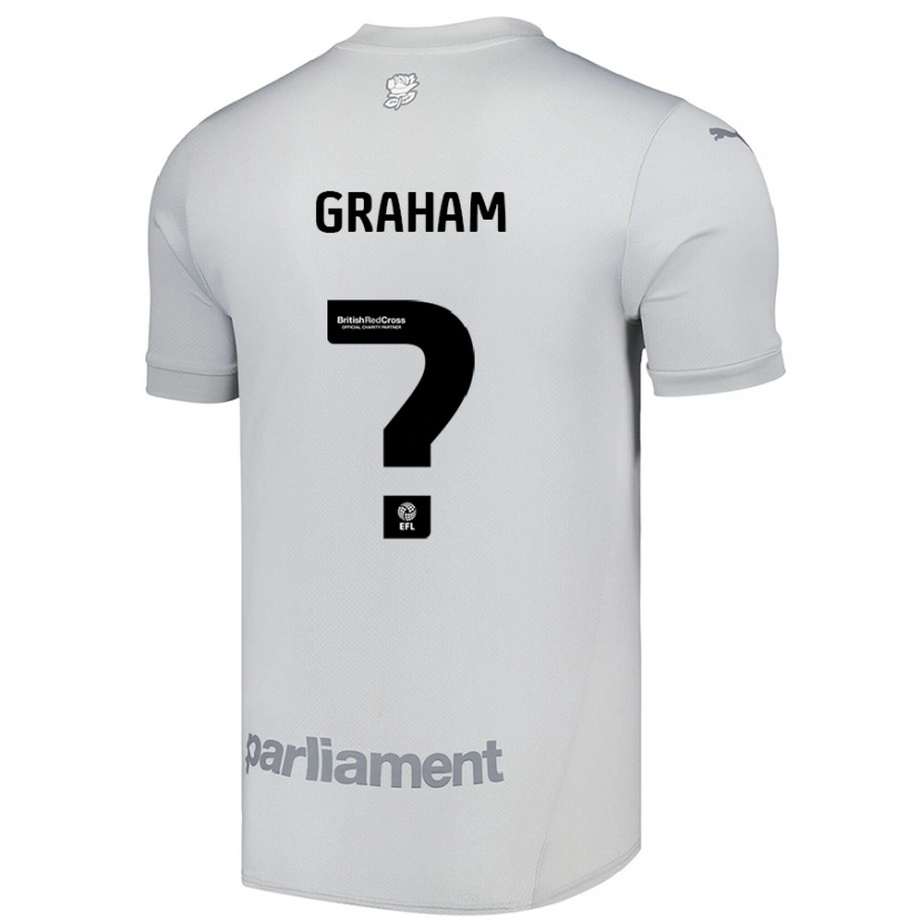 Danxen Uomo Maglia Kieran Graham #0 Grigio Argento Kit Gara Away 2024/25 Maglietta