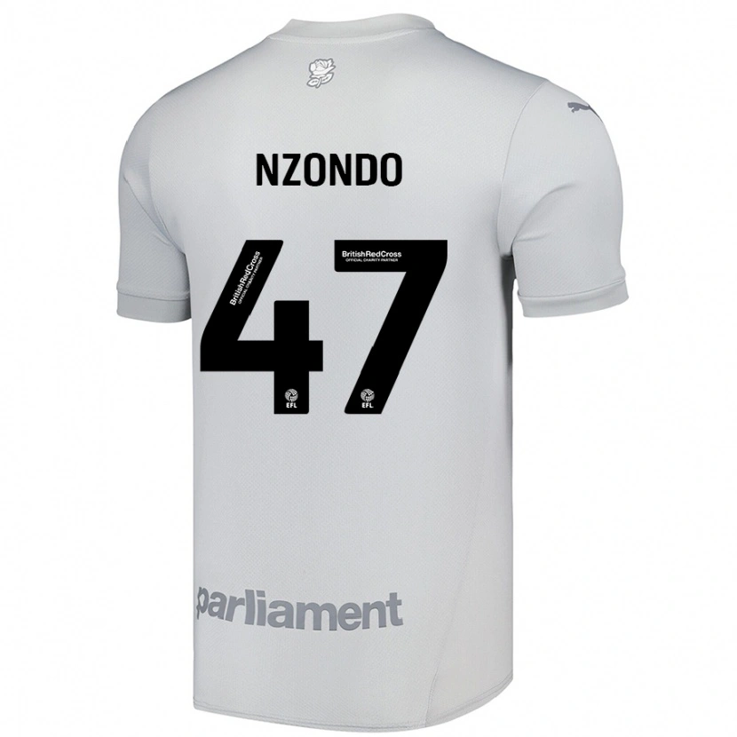 Danxen Uomo Maglia Emmaisa Nzondo #47 Grigio Argento Kit Gara Away 2024/25 Maglietta