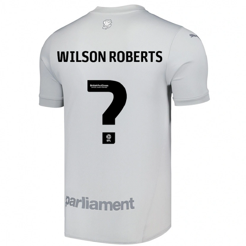 Danxen Uomo Maglia Georgina Wilson-Roberts #0 Grigio Argento Kit Gara Away 2024/25 Maglietta