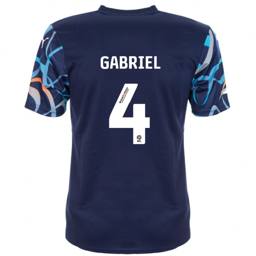 Danxen Uomo Maglia Jordan Lawrence-Gabriel #4 Blu Navy Kit Gara Away 2024/25 Maglietta