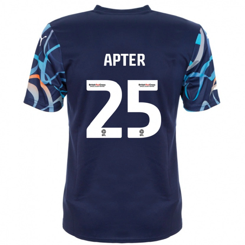 Danxen Uomo Maglia Rob Apter #25 Blu Navy Kit Gara Away 2024/25 Maglietta