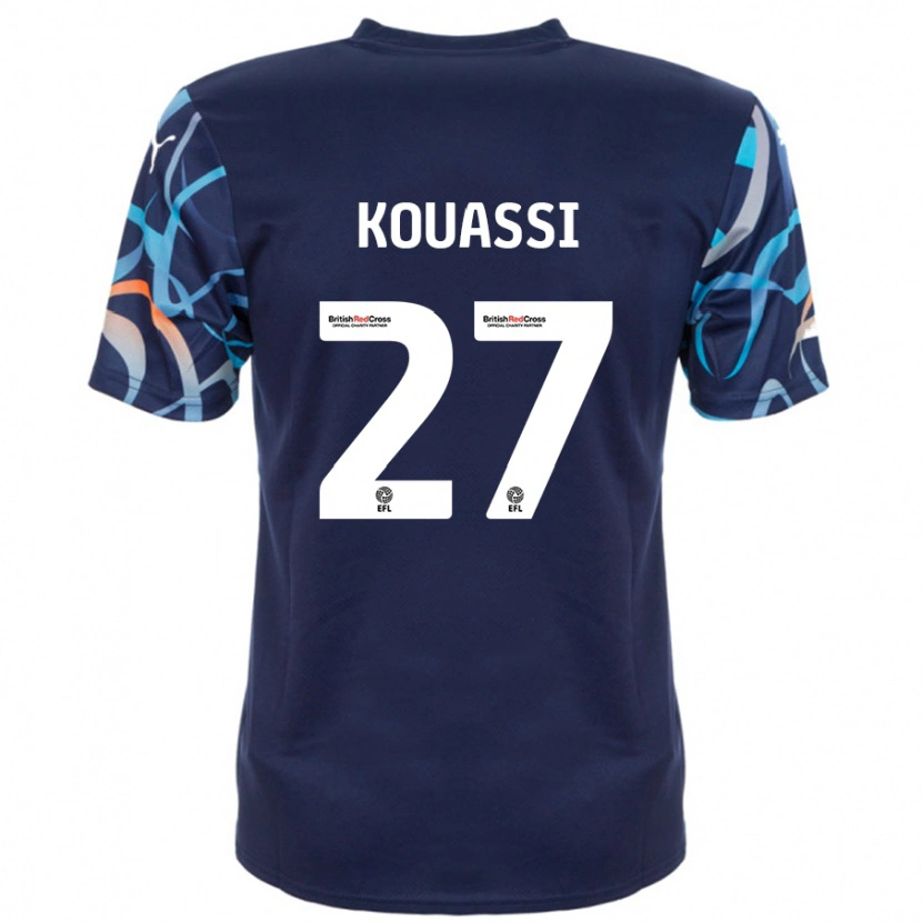 Danxen Uomo Maglia Kylian Kouassi #27 Blu Navy Kit Gara Away 2024/25 Maglietta