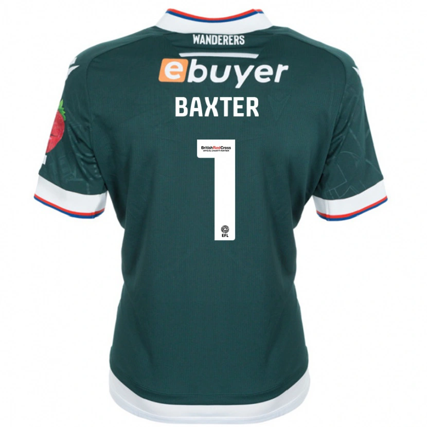Danxen Uomo Maglia Nathan Baxter #1 Verde Scuro Kit Gara Away 2024/25 Maglietta