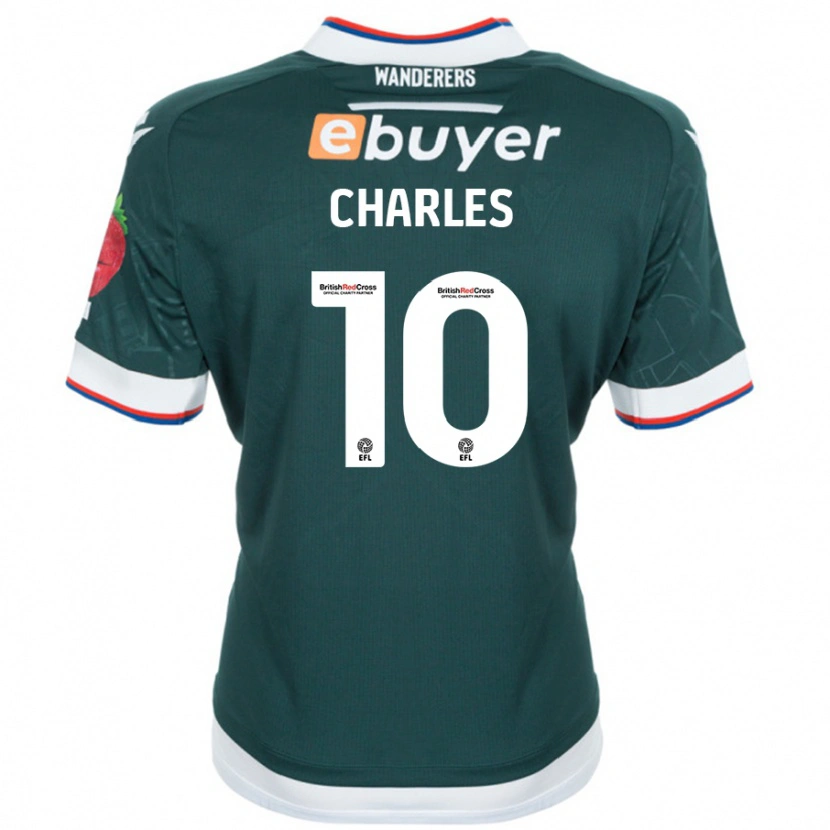Danxen Uomo Maglia Dion Charles #10 Verde Scuro Kit Gara Away 2024/25 Maglietta